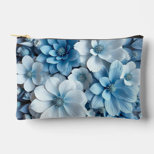 Bolsito Accesorio Pequeño Flores 3D azules y blancas