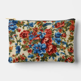 Bolsito Accesorio Pequeño Flores azules y rojas exuberantes italianas con ho