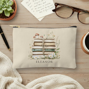 Bolsito Accesorio Pequeño Flores de Acuarela Libros Antiguos Personalizados
