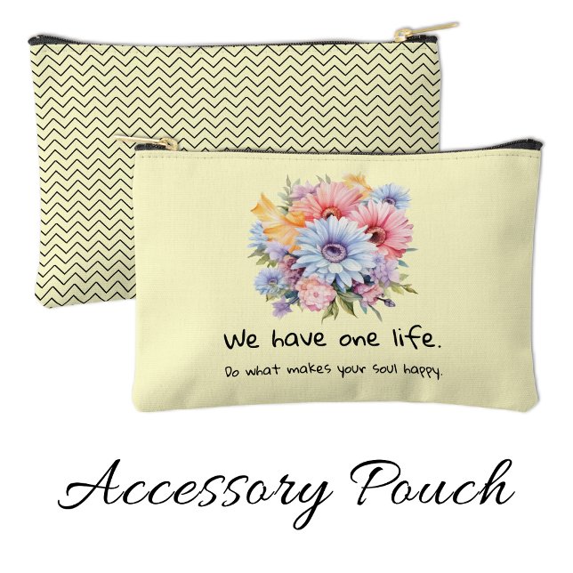 Bolsito Accesorio Pequeño Flores de gerbera palabras positivas amarillas (Subido por el creador)