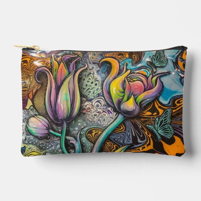 Bolsito Accesorio Pequeño Flores de Mandala (Anverso)