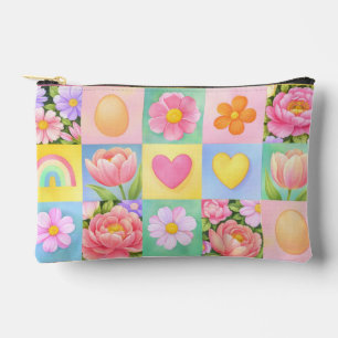 Bolsito Accesorio Pequeño Flores de primavera en forma de corazón con patrón
