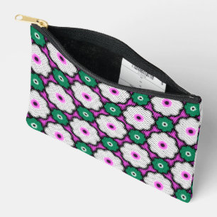 Bolsito Accesorio Pequeño Flores de semitono coloridas - rosa y verde