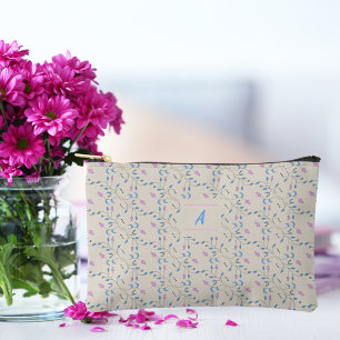 Bolsito Accesorio Pequeño Flores en cascada azules y rosas