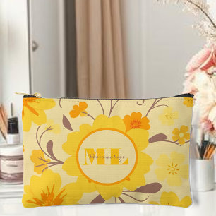 Bolsito Accesorio Pequeño Flores florales amarillas florales de sol retro mo