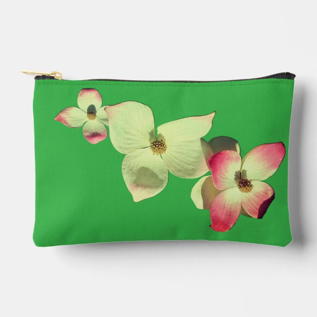 Bolsito Accesorio Pequeño Flores rosa y crema (Anverso)