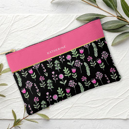 Bolsito Accesorio Pequeño Flores silvestres boho rosadas femeninas de moda