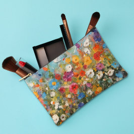 Bolsito Accesorio Pequeño Flores silvestres de colores Cosméticos o