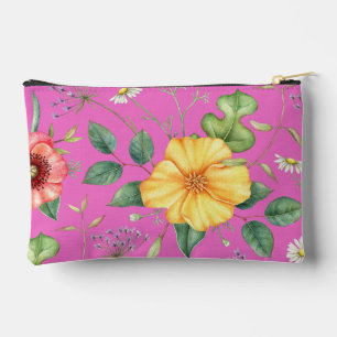 Bolsito Accesorio Pequeño Flores silvestres de dibujo vintage / Chick, rosa