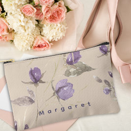 Bolsito Accesorio Pequeño Flores silvestres púrpura beige elegancia boho tre