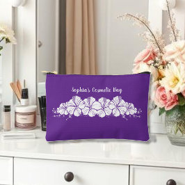 Bolsito Accesorio Pequeño Flores tropicales hawaianas hibiscus púrpura