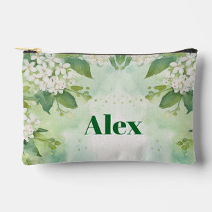 Bolsito Accesorio Pequeño Flores Verdes Acuarela Moderna & personalizar