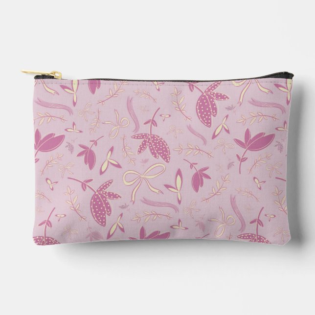 Bolsito Accesorio Pequeño Flores y arcos rosas delgados (Anverso)