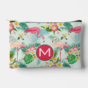 Bolsito Accesorio Pequeño Flores Y Aves Tropicales Vintage   Monograma