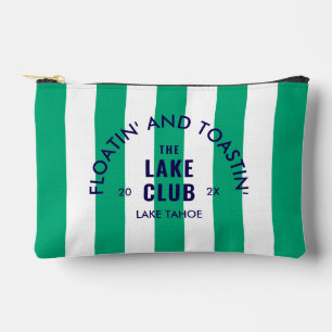 Bolsito Accesorio Pequeño Flotando y brindando en Lake Club Green Stripe