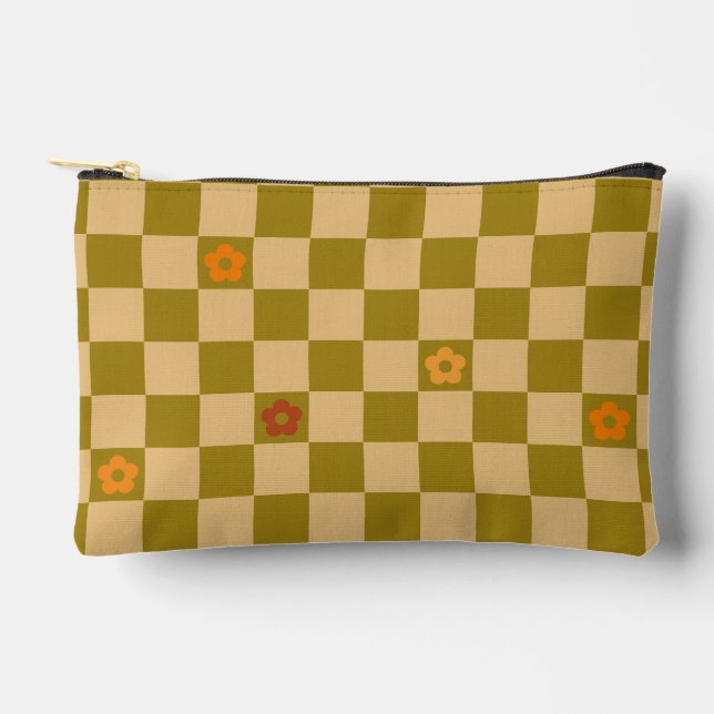 Bolsito Accesorio Pequeño Flowe Checkered Pattern - No. 02 (Anverso)