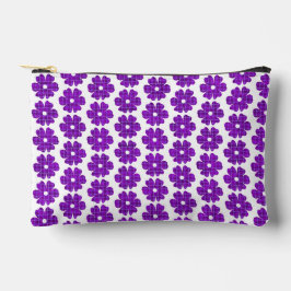 Bolsito Accesorio Pequeño Flower Shape Plaid Purple Pink