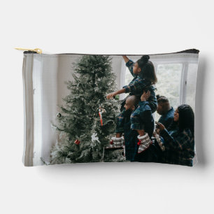 Bolsito Accesorio Pequeño Foto de Navidad familiar personalizada a dos caras