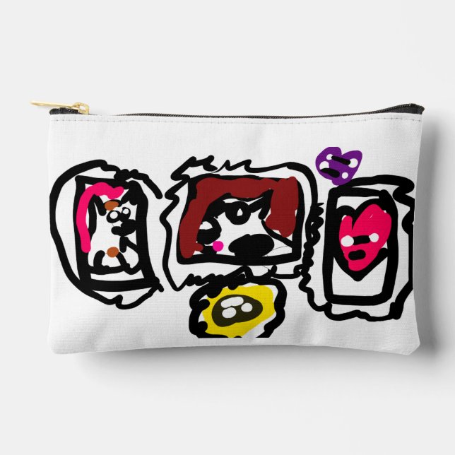 Bolsito Accesorio Pequeño French bulldog hearts   (Anverso)