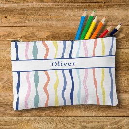 Bolsito Accesorio Pequeño Fun Colorful Colorful Pintado Stripes Zipper Funda