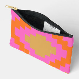 Bolsito Accesorio Pequeño Funda de lápices geométrica rosa naranja retro gro