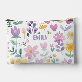 Bolsito Accesorio Pequeño Funda de lápiz de nombre floral personalizado
