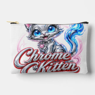 Bolsito Accesorio Pequeño Funda zip para lápices/galletas Chrome Kitten