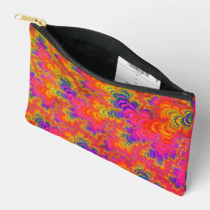 Bolsito Accesorio Pequeño Funky Hippie Boho Psicodélico Neon Arcoíris Fracta
