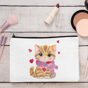 Bolsito Accesorio Pequeño Gatito de San Valentín acuarela