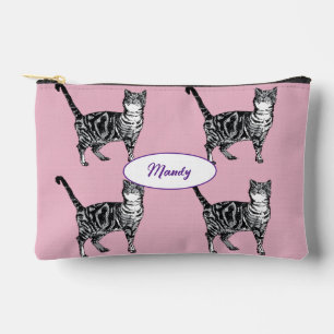 Bolsito Accesorio Pequeño Gato Atigrado Gatos Rosa Mascotas Chicas Nombre At