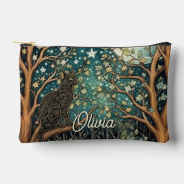 Bolsito Accesorio Pequeño Gato boho cielo nocturno estrellado bosque