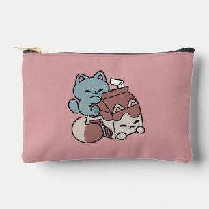 Bolsito Accesorio Pequeño Gato de Leche Chocolate Kawaii – Bebida Acogedora