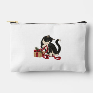Bolsito Accesorio Pequeño Gato esmoquin con cinta de regalo roja