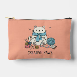 Bolsito Accesorio Pequeño Gato gatito blanco tejiendo arte de coral Patas cr