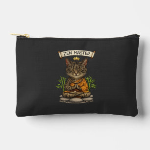 Bolsito Accesorio Pequeño Gato Maestro Zen Divertido Regalo Gato Gris Atigra