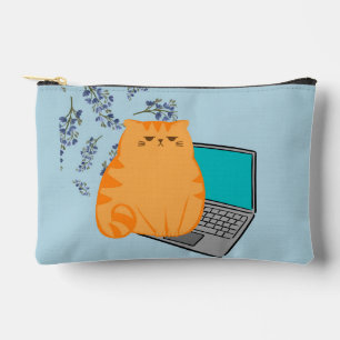 Bolsito Accesorio Pequeño Gato Naranja Trabajando