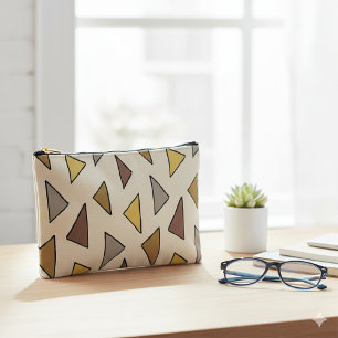 Bolsito Accesorio Pequeño Geo Charm Cálido Impresión Neutral Corte Sew Peque