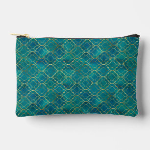 Bolsito Accesorio Pequeño Geometría de Esmeralda Dorada