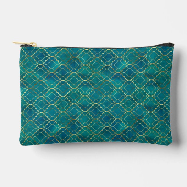Bolsito Accesorio Pequeño Geometría de Esmeralda Dorada (Anverso)