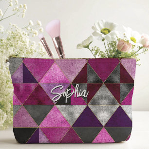 Bolsito Accesorio Pequeño geométrica de color rosa púrpura de moda