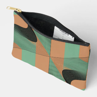 Bolsito Accesorio Pequeño geometrical shapes retro vintage terracotta green 