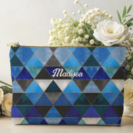 Bolsito Accesorio Pequeño geométrico azul turquesa de moda