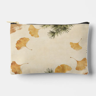 Bolsito Accesorio Pequeño Ginkgo & Pine Needle Print Cut Sew Bag