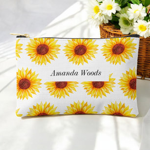 Bolsito Accesorio Pequeño Girasol floral blanco amarillo