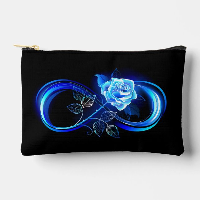 Bolsito Accesorio Pequeño Glowing infinity with blue rose (Anverso)