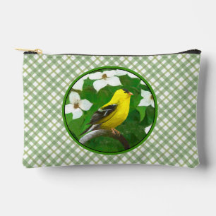 Bolsito Accesorio Pequeño Goldfinch en Dogwood florece arte de aves original