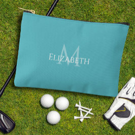Bolsito Accesorio Pequeño Golf Tee Golfer Teal Monogram Modern Accessory 