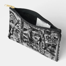 Bolsito Accesorio Pequeño Graffiti Urban Street Black And White Grunge