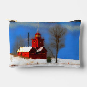 Bolsito Accesorio Pequeño Gran Faro Rojo Pintura Holanda Arte Original
