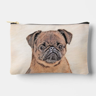 Bolsito Accesorio Pequeño Griffon de Bruselas Pintura de Perro Cutáneo Rojo 